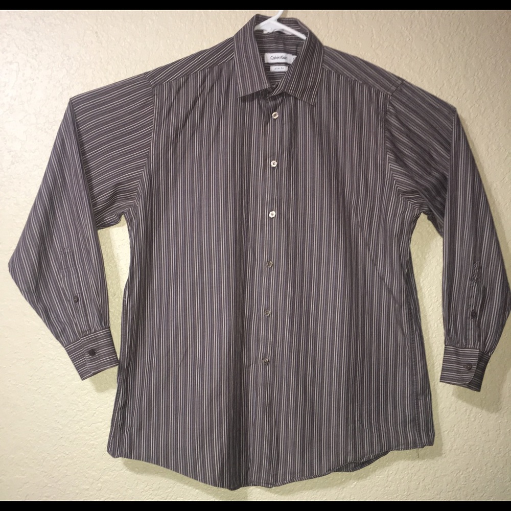 CALVIN KLEIN Men SLIM-FIT LONG-SLEEVE BUTTON DRESS